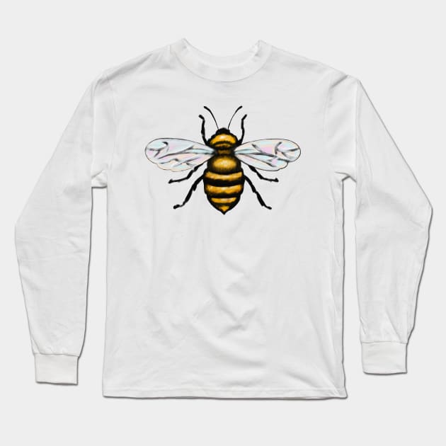 Painted Bee Long Sleeve T-Shirt by okpinsArtDesign